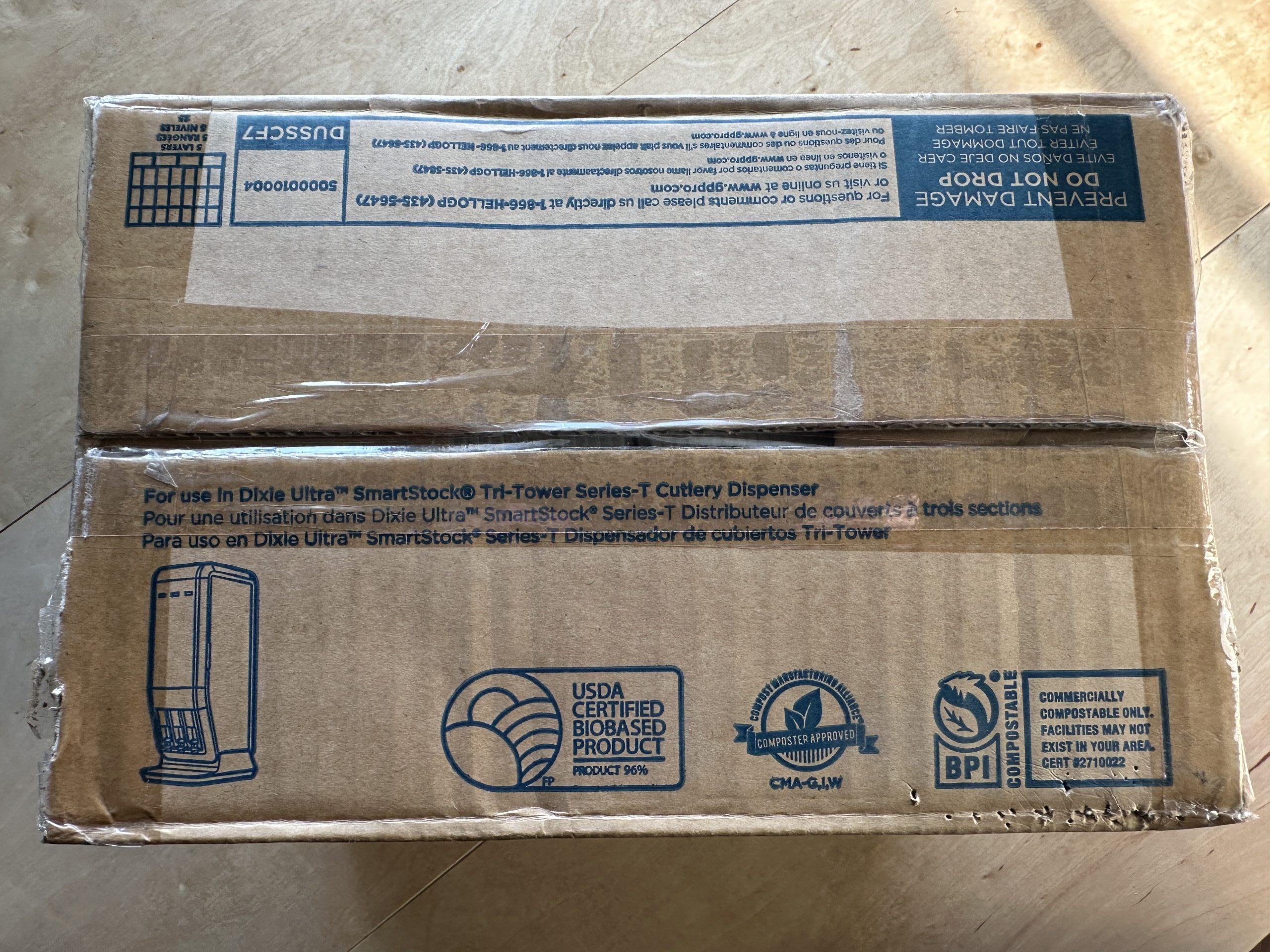 Dixie Ultra SmartStock Series-T Compostable Plastic Fork Refill Natural. 960 total forks per case. 24 refills at 40 count. - Image 9